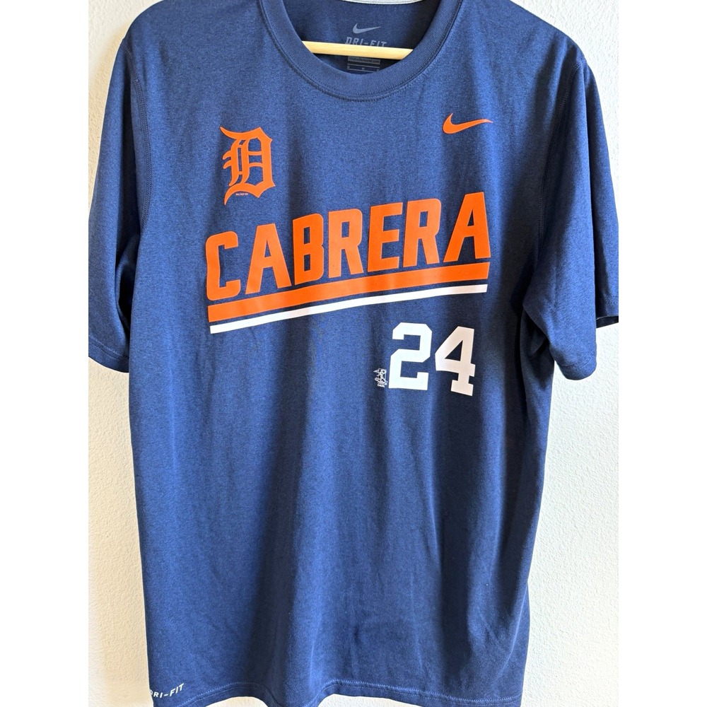 Nike Dri-FIT Detroit Tigers Miguel Cabrera #24 MLB Shirt Blue Men's Medium